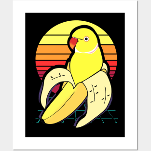 Aesthetic Vaporwave Banana Indian Ringneck Posters and Art